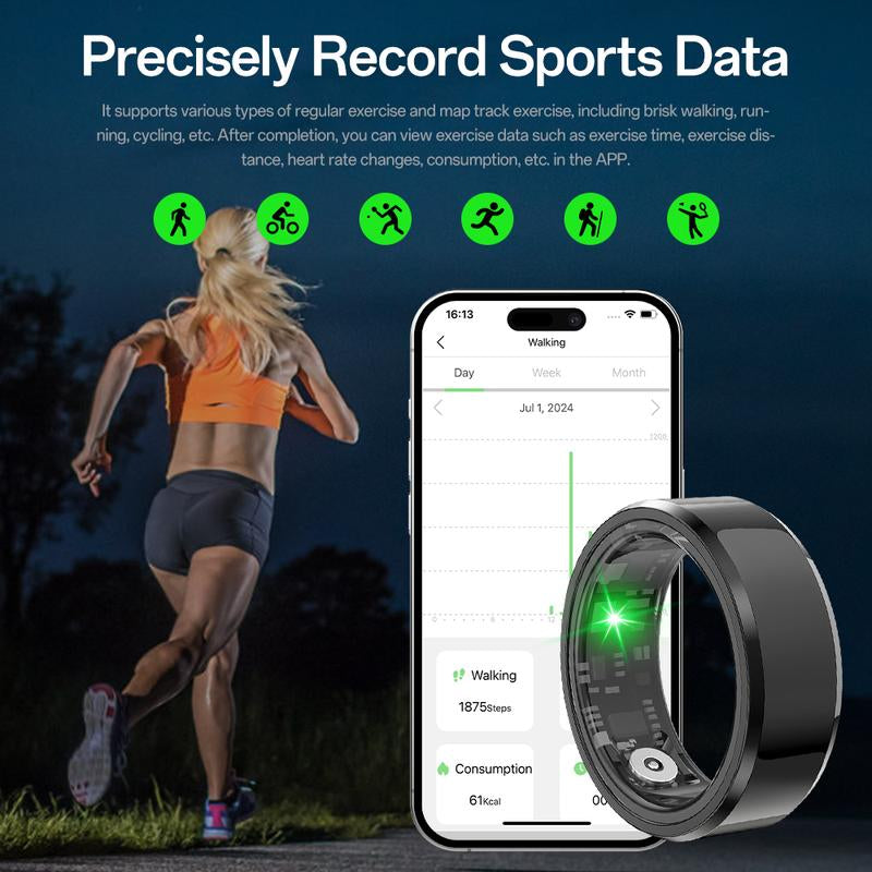 Aolon Ring Gen3 - Count Sleep Monitoring Ring with Multiple Sports Modes, Wearable Rechargeable Fitness Tracker Ring - Accessories
