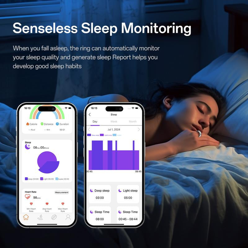 Aolon Ring Gen3 - Count Sleep Monitoring Ring with Multiple Sports Modes, Wearable Rechargeable Fitness Tracker Ring - Accessories