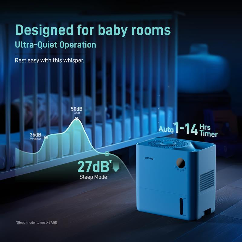 Evaporative Humidifier for Bedroom, 5L Quiet No Mist Humidifier with Aroma Diffuser, 14H Timer, Top-Fill, 5 Speed, No White Dust, Easy to Clean Humidifier for Baby, Nursery, Home & Office