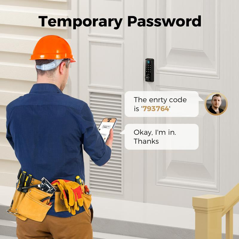 ARPHA D601 Fingerprint Door Lock, Keyless Entry Door Lock Deadbolt, Multiple Entry Methods, APP Control, Auto Lock, IP54 Waterproof, Easy to Install Room Office Home Security
