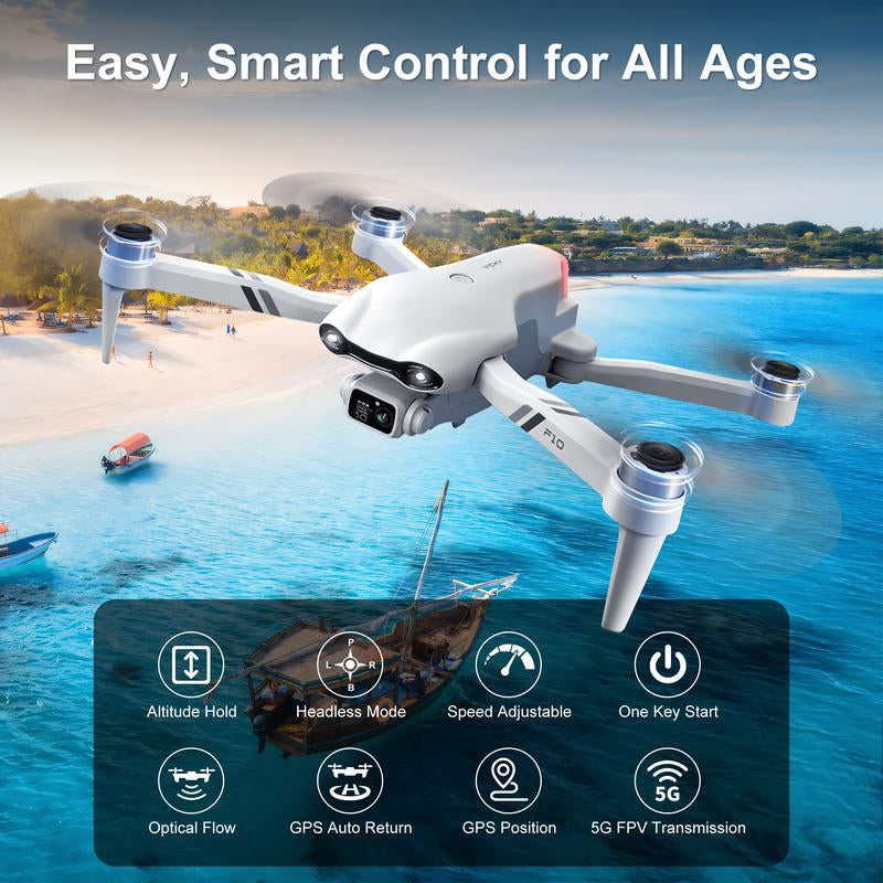 GPS Drone with Camera HD Brushless Motor, Smart Fpydrone Remote Control Quadcopter, Remote Control Toys