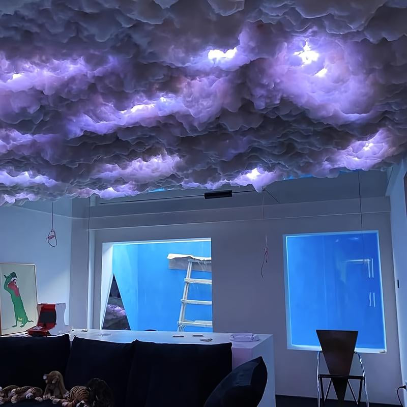 16.4Ft DIY Creative 3D Thundercloud LED Light - Computer Accessories & Peripherals for Gaming Room, Garage, Club, Party - Colorful Atmosphere Night Light with Lightning Cloud Effect-47