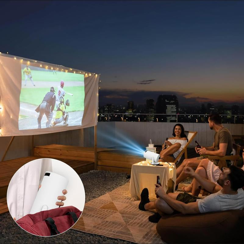 Game Projector with 2 Retro Game Consoles, Mini Projector with Bluetooth and WIFI, 4K Multi-Function HD Portable Outdoor Movie Proyector, Compatible with Iphone/Pc/Laptop