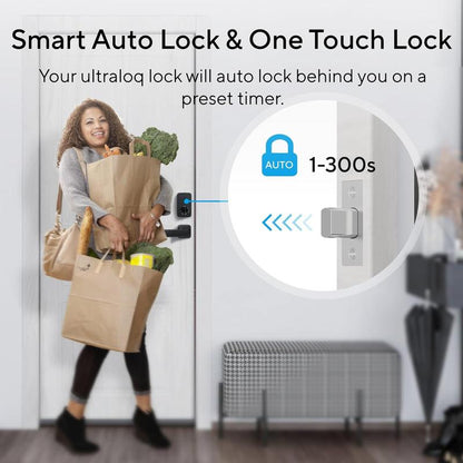 ULTRALOQ U-Bolt Smart Lock (Black), 5-In-1 Keyless Entry Door Lock with Bluetooth and Keypad, Smart Door Lock Front Door, Non-Fingerprint Deadbolt Lock Edition