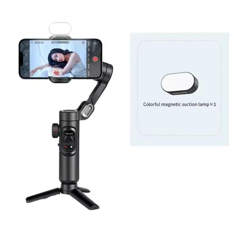 AOCHUAN 3-Axis Handheld Gimbal Stabilizer for Smartphone with Fill Light for Iphone Android Face Tracking Tiktok Vlog Smart XE