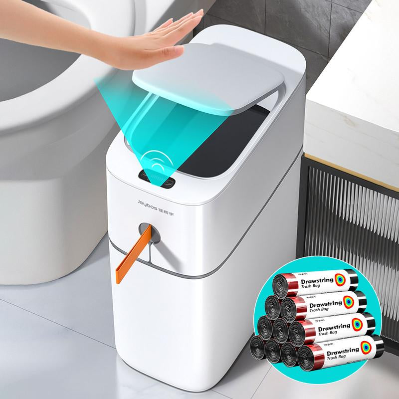 Joybos Touchless Bathroom Trash Can , Waterproof Motion Sensor Garbage Can, Slim Narrow Smart Trash Bin for Office, Living Room, Kitchen,Bedroom