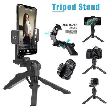 360° Adjustable Tripod Desktop Stand Desk Holder Stabilizer for Cell Phone Accessories, Cellphone Smartphone Mount