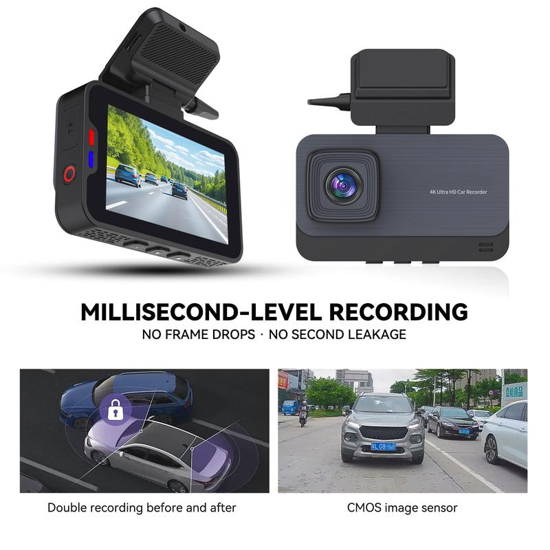 SKDW G351B 4K DUAL Dash Cam Front and Rear, Car Accessories, 3’IPS Display Car Camera, Wifi, Loop Recording Dash Camera