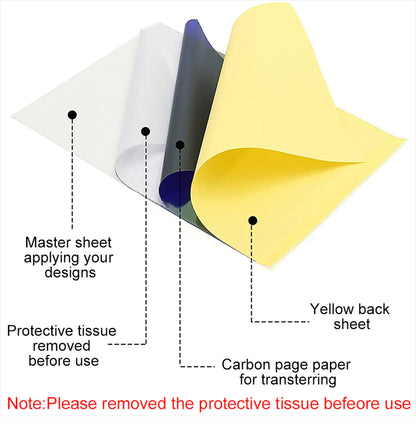 Tattoo Transfer Paper Stencil Carbon Thermal Tracing Hectograph Supplies Sheets