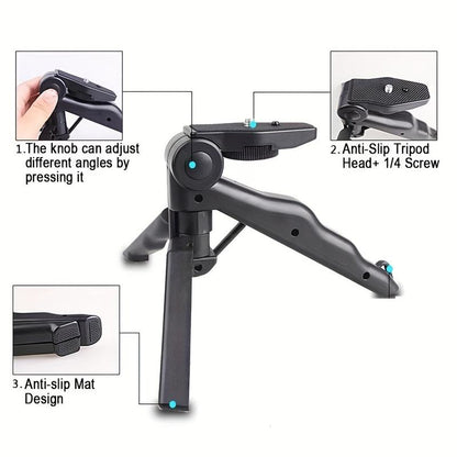 360° Adjustable Tripod Desktop Stand Desk Holder Stabilizer for Cell Phone Accessories, Cellphone Smartphone Mount