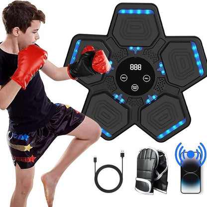 2025 New Model Smart Music Boxing Machine, Smart Bluetooth Boxing Machine with LED Electronic Wall Mounted, Home Indoor Workout Equipment