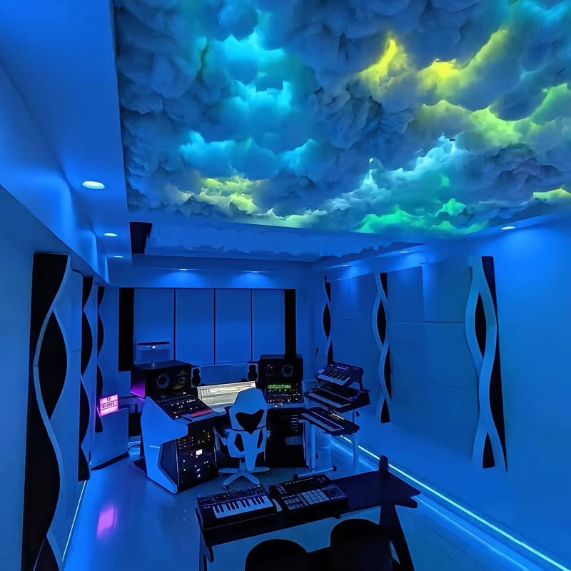 16.4Ft DIY Creative 3D Thundercloud LED Light - Computer Accessories & Peripherals for Gaming Room, Garage, Club, Party - Colorful Atmosphere Night Light with Lightning Cloud Effect-47