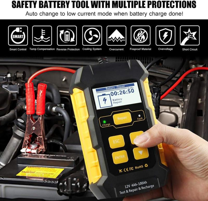 Car Battery Tester 12V 5-Amp, Battery Charger, Fully Automatic Smart Charger