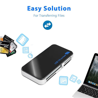 USB 3.0 Memory Card Reader Adapter 5GBPS Fit for Cf/Tf/Sd/Micro SD/XD/M2/MS Card