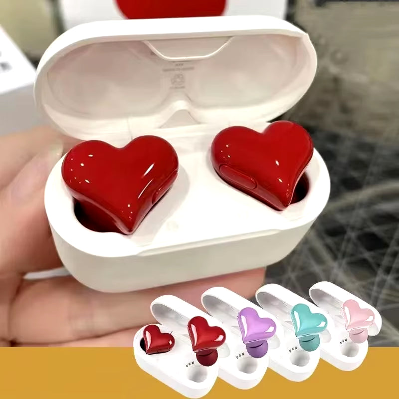 New Arrived Bluetooth Wireless Headphones Heart Shaped Earphones Woman Music Sport Earphone High Quality Heart Earbuds Girl Gift