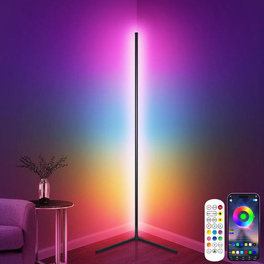 Corner Floor Lamp RGB LED Corner Lamp with Music Sync Smart App and Remote Control Color Changing Ambience Light LED Lamp with 16 Million Colors for Bedroom Living Room Gaming Room