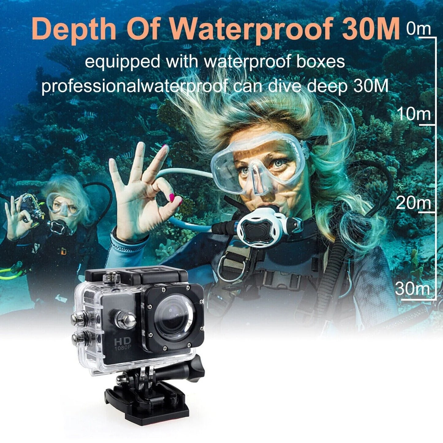 4K Action Sport Waterproof Camera 20 MP Recorder HD 1080P Camcorder Video 170°