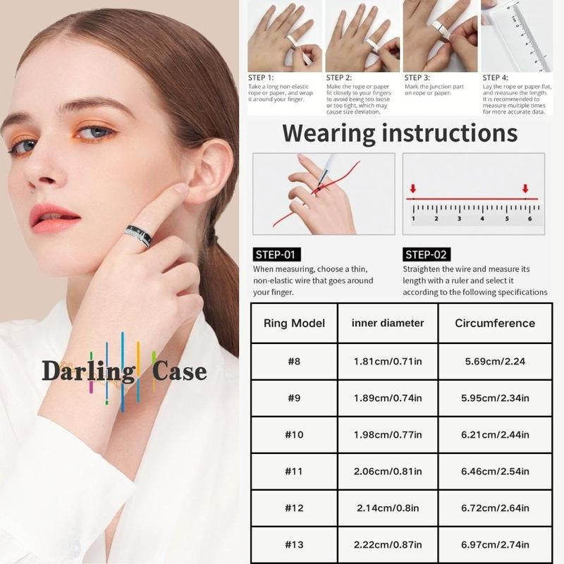 DARLING Case Smart Ring, 1 Count Rechargeable Fitness Ring, Health Ring, Easy to Put On, Fitness Tracker, Pedometer, Calories Step Counter