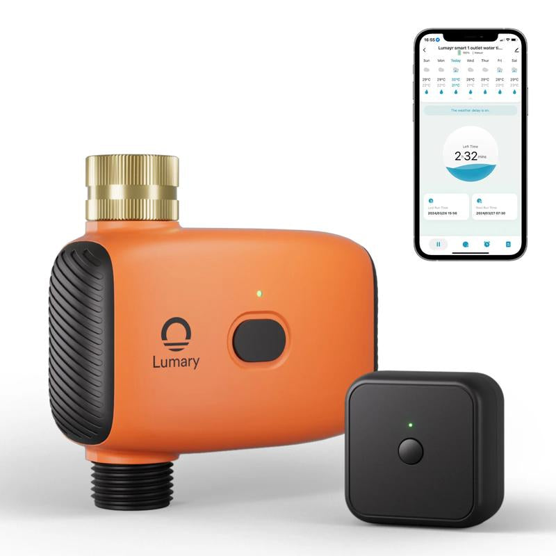 Lumary Smart Wi-Fi Watering Timer for Gardening with Brass Inlet(Gateway Included)