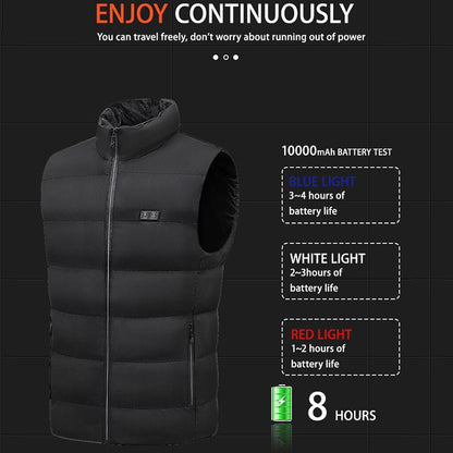 USB Rechargeable Smart Heating Vest, Warm Lightweight Outdoor Vest with Battery, Men'S Winter Sports Gear for Outdoor Activities, Christmas Gift, Heated Winter Vest