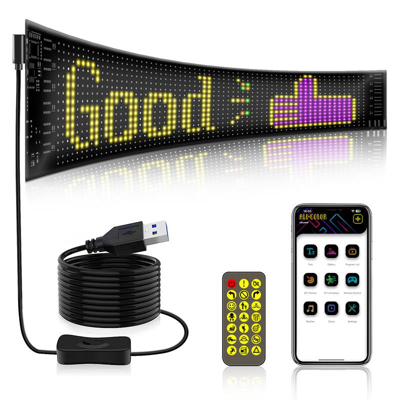 LED Car Sign，Programmable Scrolling Huge Bright Advertising LED Signs, LED Store Sign Bluetooth App Control Custom Text Pattern Animation Programmable LED Display for Store Car Bar Hotel