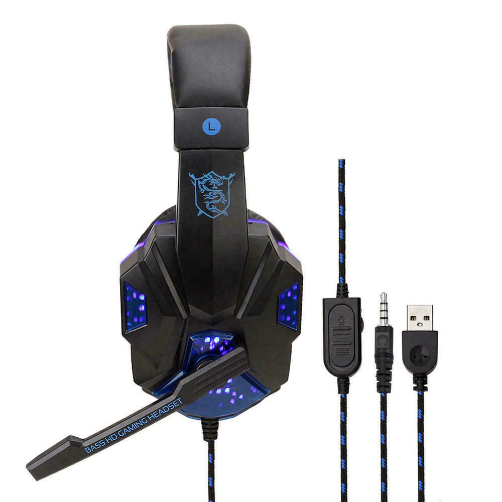 3.5Mm Gaming Headset Mic LED Headphones Stereo Bass Surround for PC PS4 Xbox One