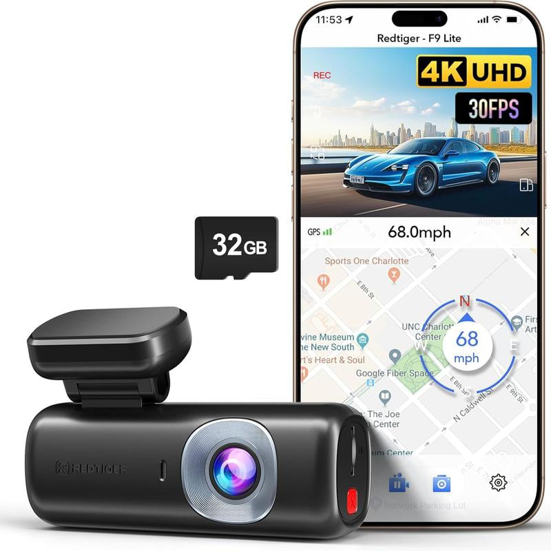 REDTIGER F7N 4K Dual Dash Cam with 64GB Card, Built-In Wifi GPS Front 4K/2.5K and Rear 1080P Dual Dash Camera for Cars,3.18 Inch Screen,170° Wide Angle, Parking Monitor, Support 256GB Max