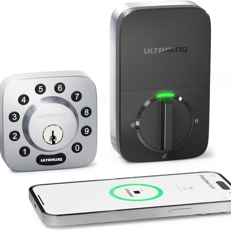 ULTRALOQ U-Bolt Smart Lock (Black), 5-In-1 Keyless Entry Door Lock with Bluetooth and Keypad, Smart Door Lock Front Door, Non-Fingerprint Deadbolt Lock Edition