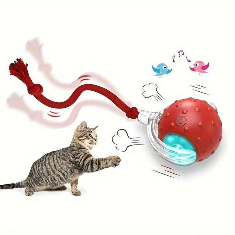 Smart Interactive Cat Toy Ball - Fast Rolling on Carpet, Chirping & Motion Activate for Indoor Cats Automatic Interactive Kitten Interactive Chirping