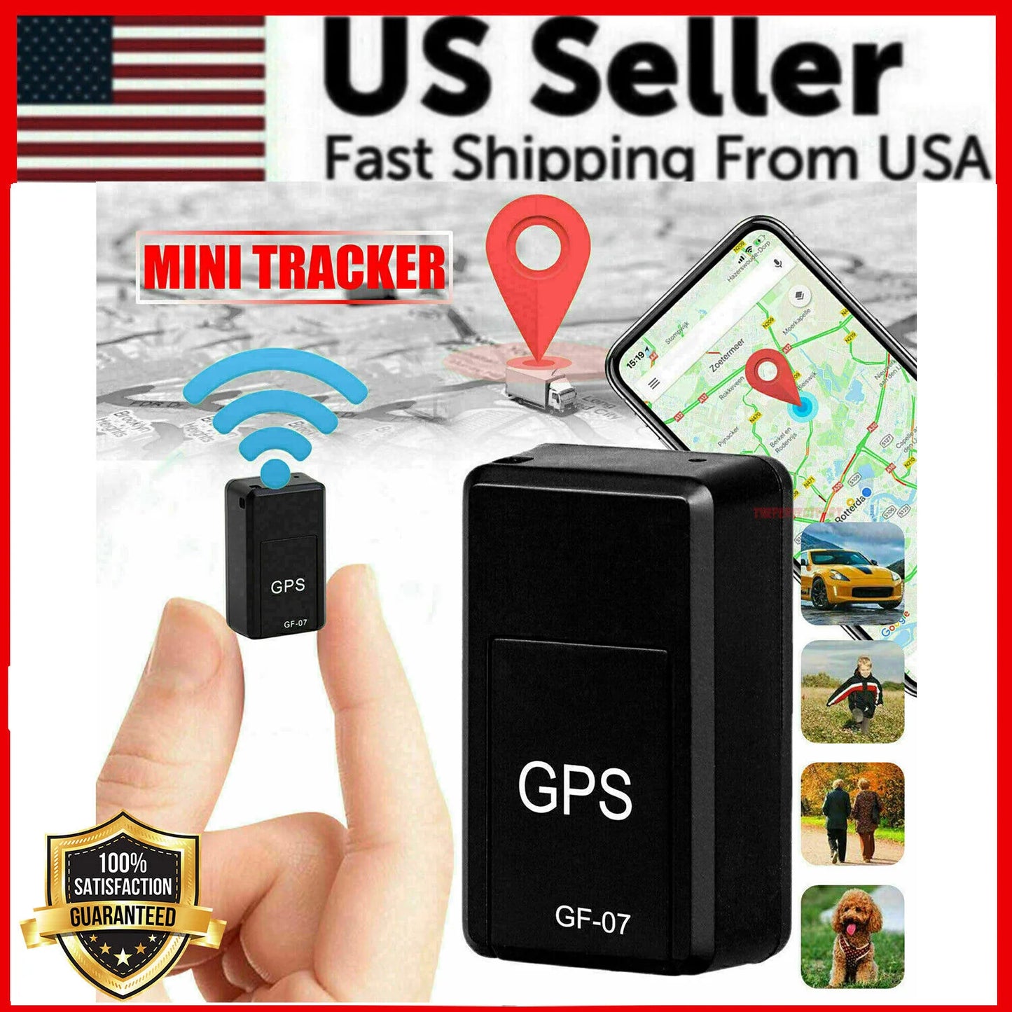 GF07 Mini Magnetic GPS Tracker Real-Time Car Truck Vehicle Locator GSM GPRS USA