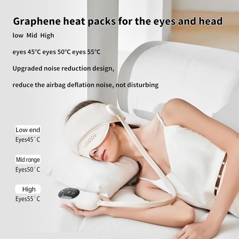 Head Scalp Massager with Heat,3 Zone Graphene Heat,6 Zones Airbag Massage,4 Airbag Modes,Utility for Improve Sleep Deep Relaxation Stress Relief