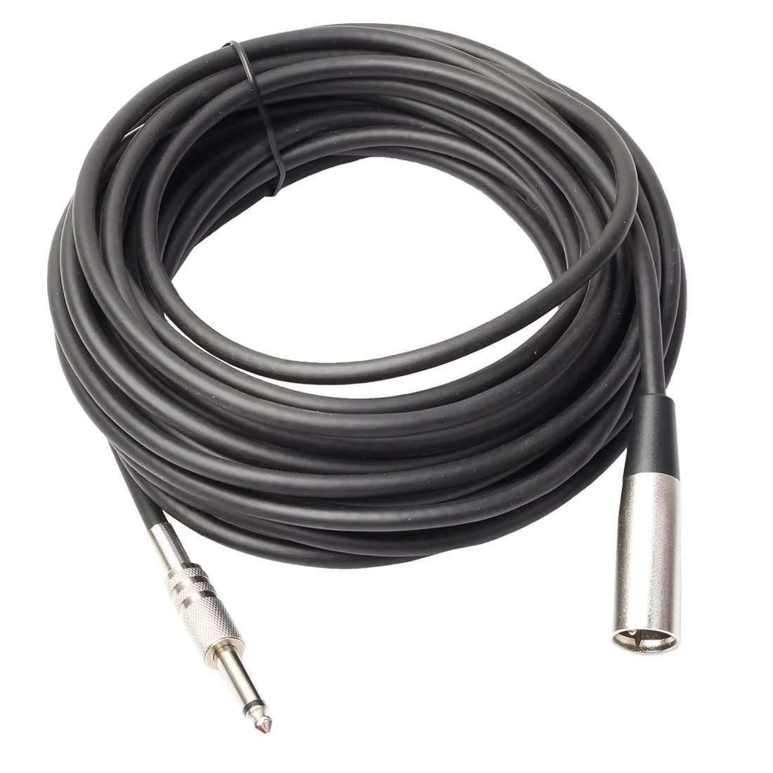 XLR 3-Pin Male to 1/4" Plug TS Microphone Mono Cable Unbalanced Shielded Audio