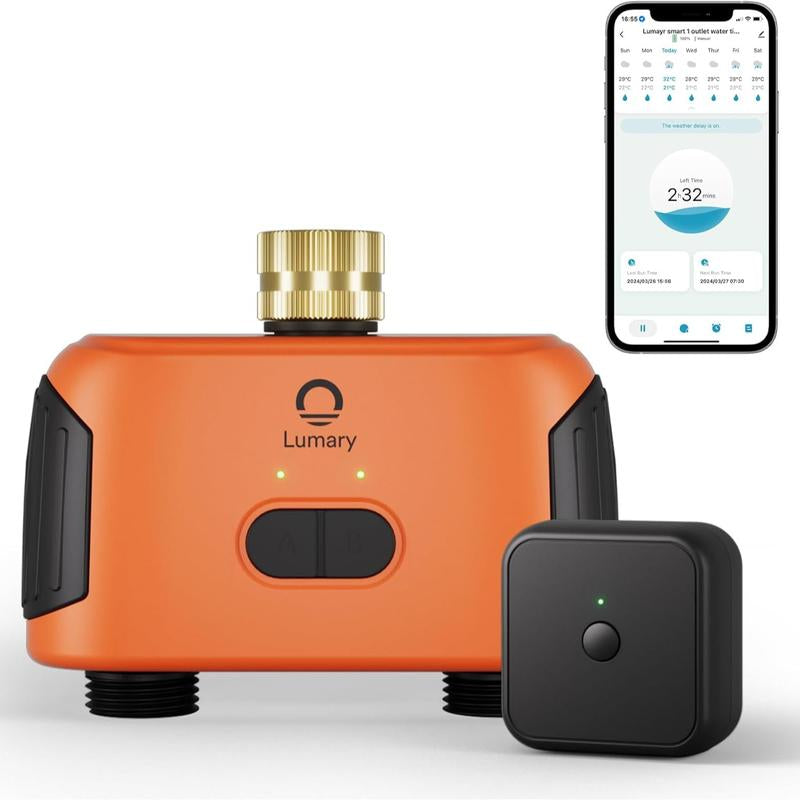 Lumary Smart Wi-Fi Watering Timer for Gardening with Brass Inlet(Gateway Included)