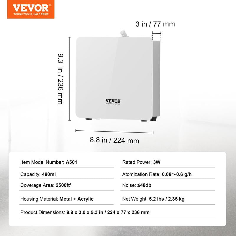 VEVOR Scent Air Machine, 950Ml Bluetooth Smart Cold Air Diffuser, 3000Sq.Ft Waterless Essential Oil Scent Air Diffuser, Floor Standing Aromatherapy Machine for Large Room, Office, Hotel