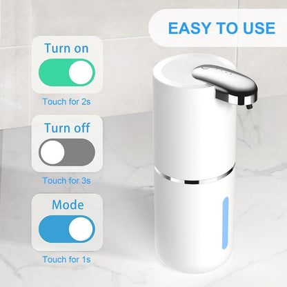 Automatic Foaming Soap Dispenser, 4-Level Adjustable Touchless Soap Dispenser Electric, Rechargeable Foam Hand Soap Dispenser for Bathroom Kitchen, 13.5Oz/400Ml, Wall Mount Auto Soapdispenser