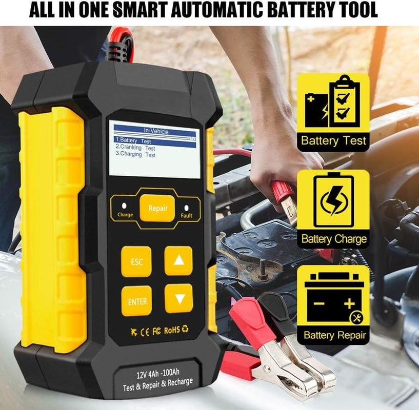 Car Battery Tester 12V 5-Amp, Battery Charger, Fully Automatic Smart Charger