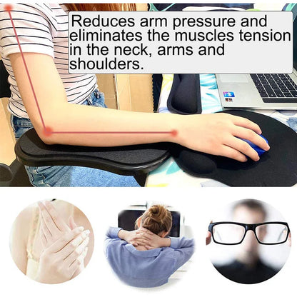 Computer Arm Rest for Desk Adjustable Ergonomic Wrist Rest Support for Keyboard Armrest Extender Rotating Mouse Pad Holder