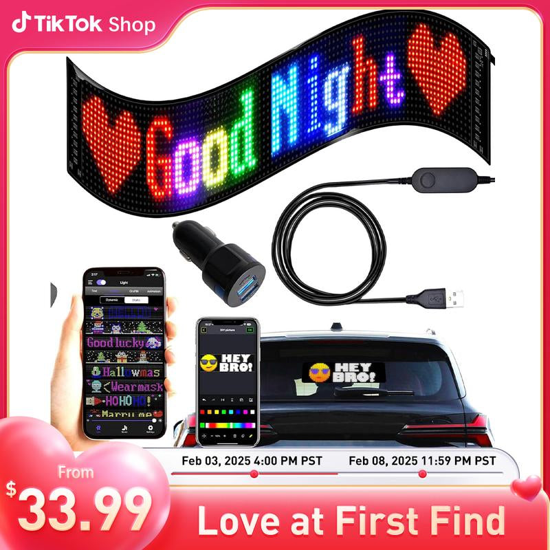 Programmable Huge Bright Scrolling Bright Advertising LED Signs,Programmable Huge Bright , LED Store Sign Bluetooth App Control Custom Text Pattern Animation Programmable LED Display for Store Car Bar Hotel