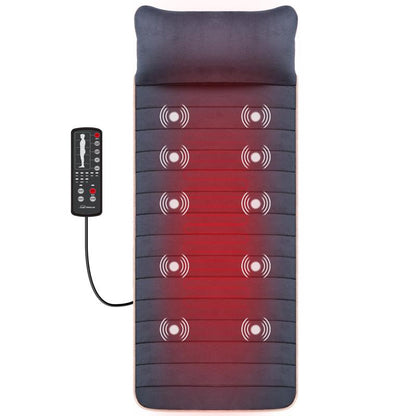 Snailax Full Body Massage Mat,Vibrating Massage Mat with Heat,Full Body Massager,2 Heating Pads, 10 Vibration Motors