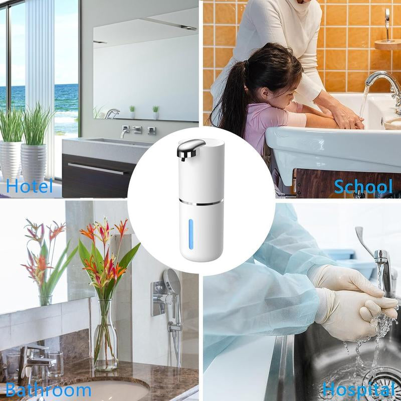 Automatic Foaming Soap Dispenser, 4-Level Adjustable Touchless Soap Dispenser Electric, Rechargeable Foam Hand Soap Dispenser for Bathroom Kitchen, 13.5Oz/400Ml, Wall Mount Auto Soapdispenser