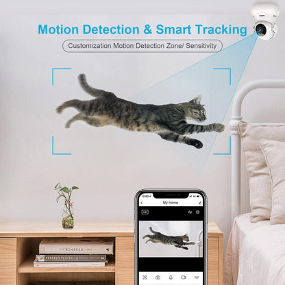 Litokam 2K Indoor Camera: 360° Pan/Tilt Home Security for Pets, Motion Detection, Night Vision, 2-Way Audio, Alexa Compatible, App Control