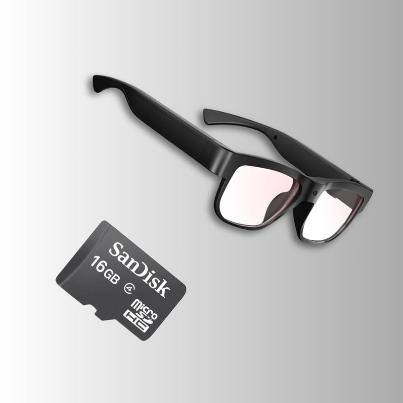 Recording Glasses 1080P HD Quality Micro SD Card Unisex Glasses for POV Style Content with UV Protection Lens