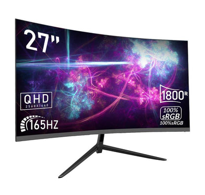 27 Inch QHD 165Hz 1MS Curved 1800R Gaming Computer Monitor,Ips,Anti-Blue Light,110% Srgb, Speaker,For Gaming and Working