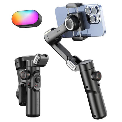 AOCHUAN 3 Axis Anti-Shake Shooting Selfie Tripod Gimbal Stabilizer, Auto Face Tracking , 360° Rotation, Bluetooth Handheld Wheel Cellphone Magnetic