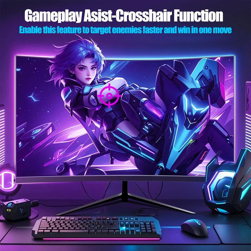 27 Inch QHD 165Hz 1MS Curved 1800R Gaming Computer Monitor,Ips,Anti-Blue Light,110% Srgb, Speaker,For Gaming and Working