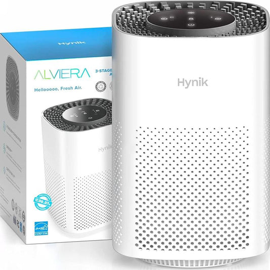 Alviera Air Purifiers for Bedroom, H13 True HEPA Filter for Smoke Pollen Dander Hair Smell, 24Db Filtration System Office Living Room Kitchen, Gfit for Home (Bright-White)