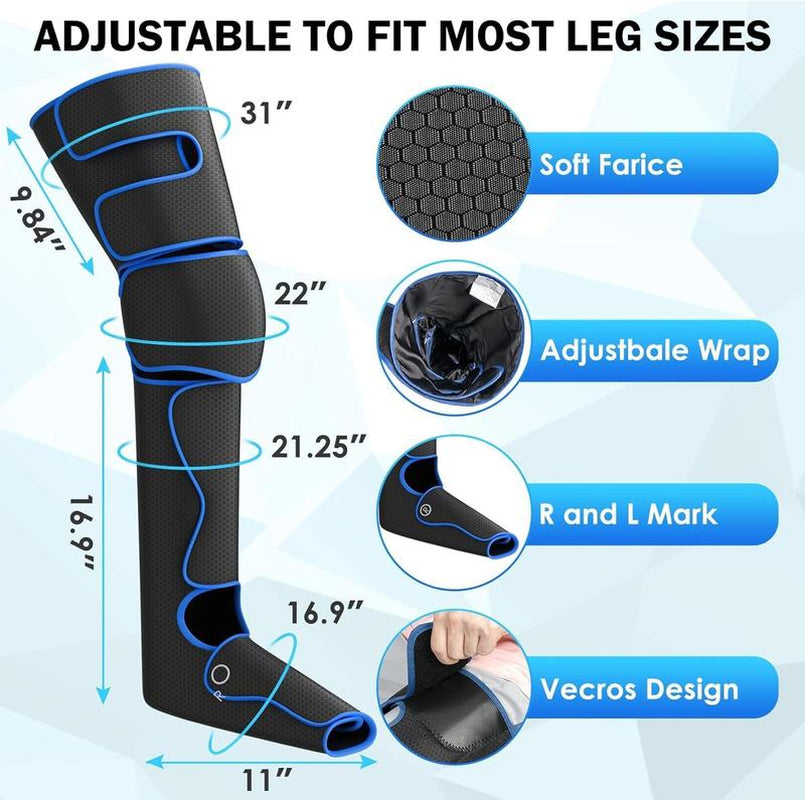 TOLOCO Leg Massager, Leg Massager with Air Compression for Circulation, Relaxation and Pain Relief with 6 Modes 3 Vibration, Perfect Present for Man/Woman/Family, Thanksgiving, Christmas, New Year Gift