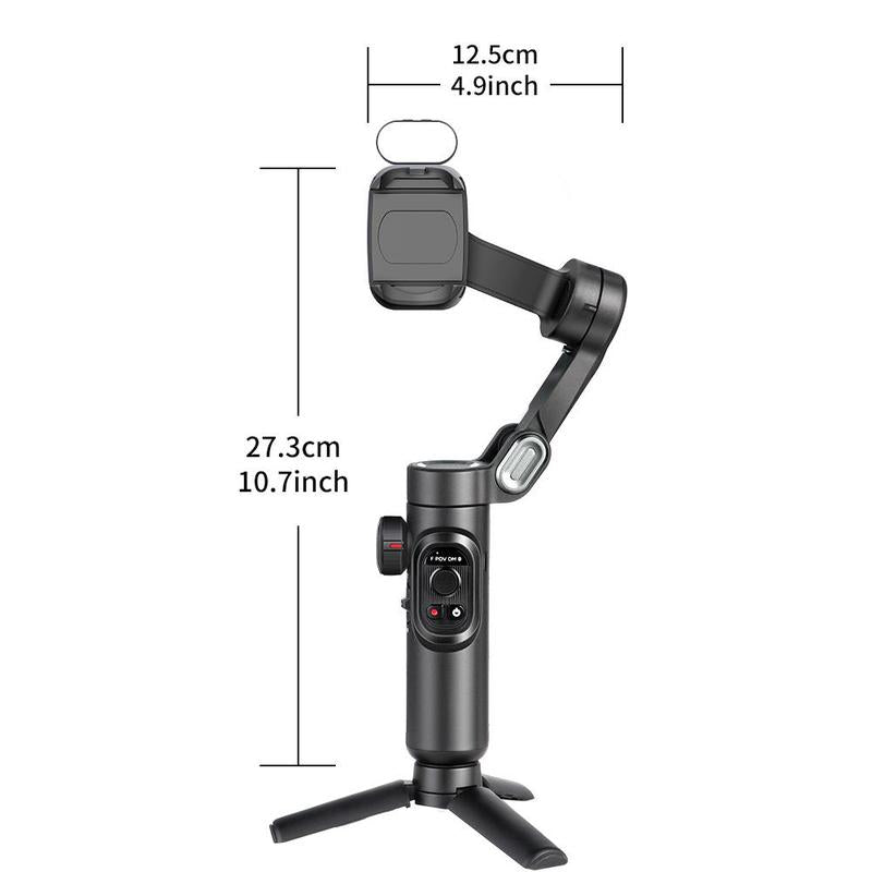 AOCHUAN 3 Axis Anti-Shake Shooting Selfie Tripod Gimbal Stabilizer, Auto Face Tracking , 360° Rotation, Bluetooth Handheld Wheel Cellphone Magnetic