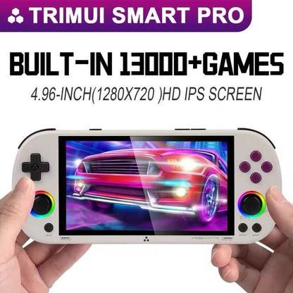 Trimui Smart Pro Handheld Game Console 64GB Linux System with 4.96"IPS Screen, Joystick, RGB Lighting & Retro Video Game Player