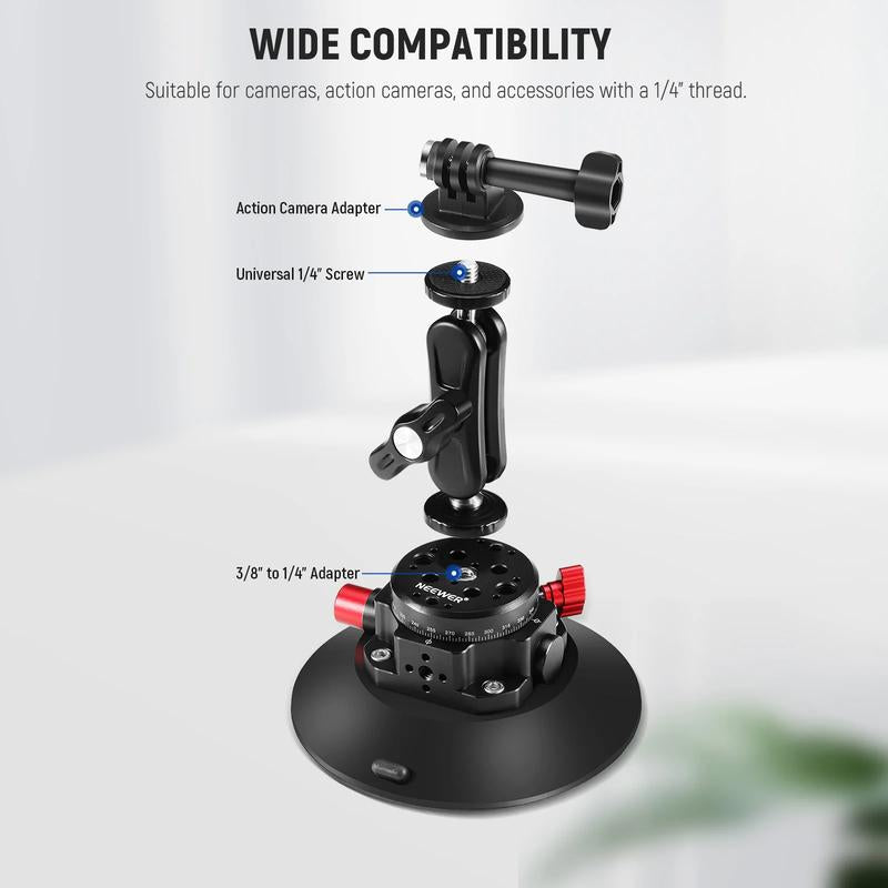 NEEWER CA013 6" Camera Suction Mount with Ball Head Magic Arm